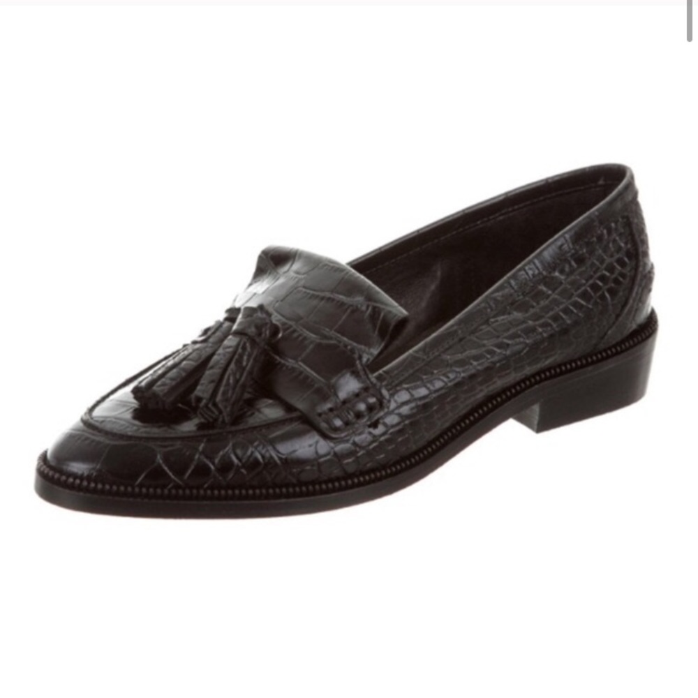 The Kooples 38 croc embossed tassel loafer 7.5